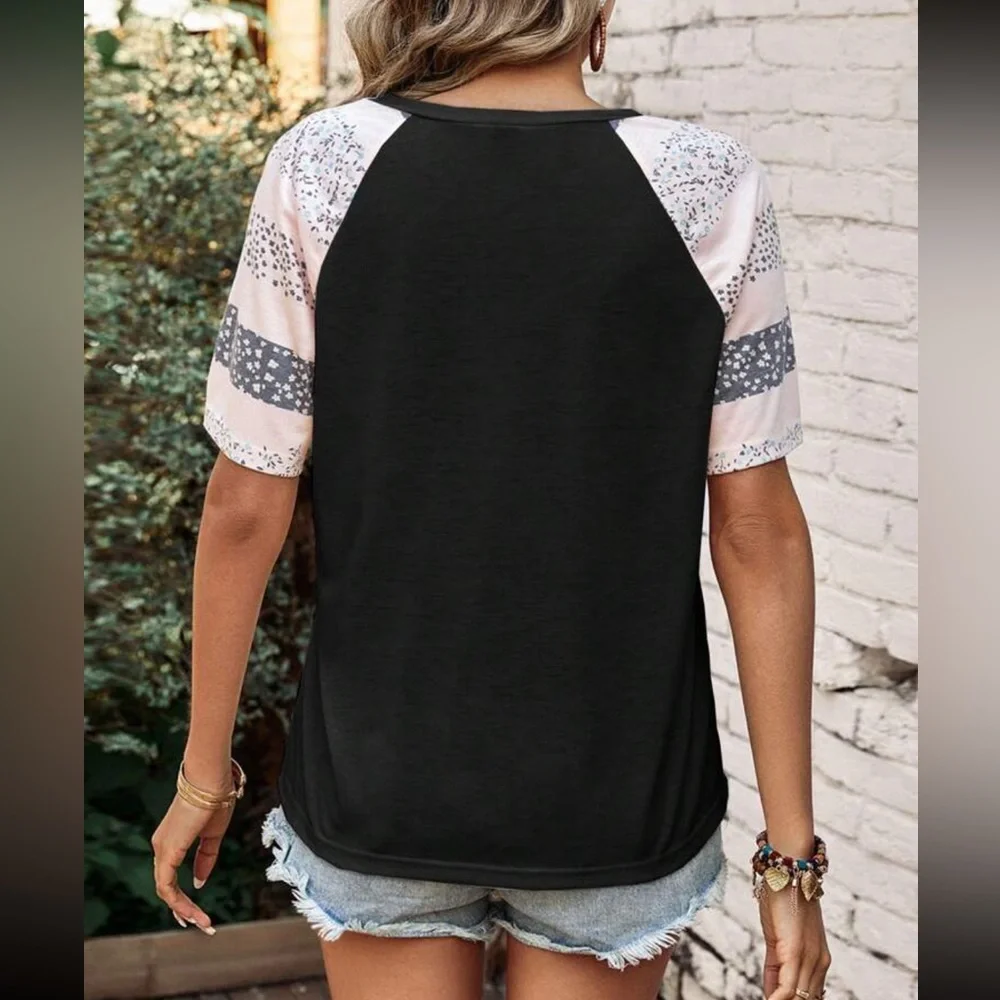 Boho ditsy floral print raglan sleeve blouse - Picture 7 of 16